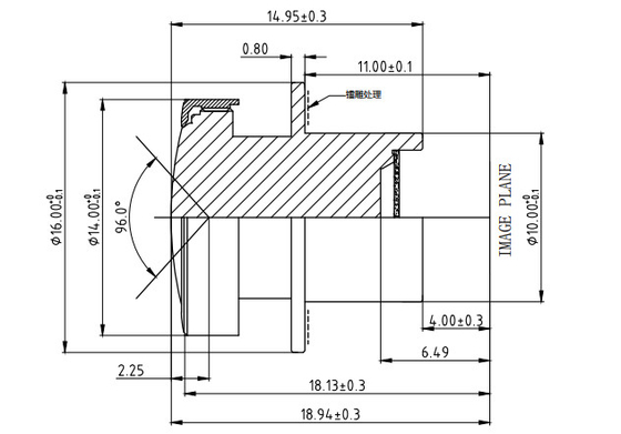 Obiettivo DRM da 2 MP/3 MP con altezza immagine MAX Ø6.8 FBL/FFL 4.0 Occhiali grandangolari per auto,1/2.7&quot;,F/NO2.0,TTL18.94mm