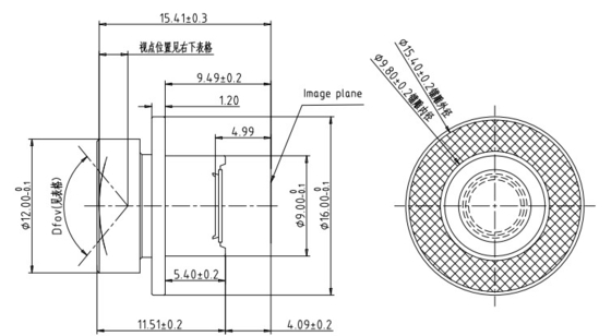 IPX9K Self Driving Car Camera Lens, 2MP/3MP, FEL3.34mm Wide Angle Lens,Ø6.9 High definition,ip camera,F/NO.2.0,RI: 40%