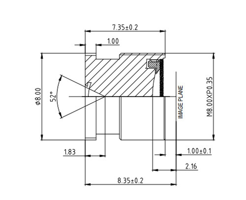 1.3/2M HD Sistema di monitoraggio dell'affaticamento del conducente,EFL4.95 Lente grandangolare colla UV Ø6 MAX Altezza dell'immagine